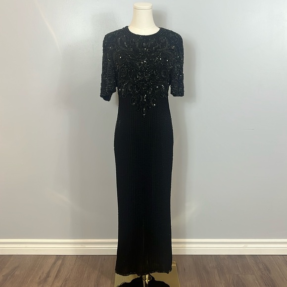 Laurence Kazar Long Black Beaded Sequin - Picture 4 of 17